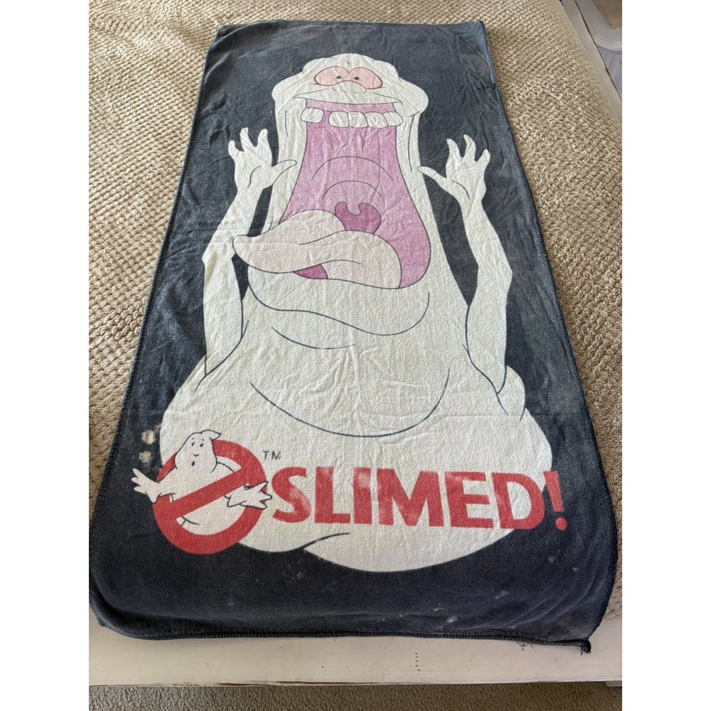 VINTAGE 1986 GHOSTBUSTERS SLIMER BEACH TOWEL